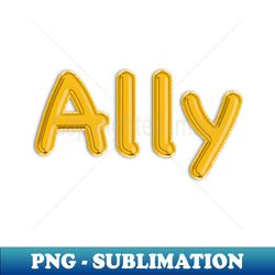 gold balloon foil ally name - elegant sublimation png download - bring your designs to life