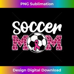 Soccer Mom Breast Cancer Awareness Pink Ribbon Leopard Long Sleeve - Futuristic PNG Sublimation File - Lively and Captivating Visuals
