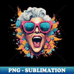 The woman with glasses laughed - Creative Sublimation PNG Download - Fashionable and Fearless