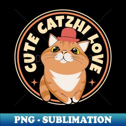 a cartoon cat with a hat and a red hat - sublimation-ready png file - stunning sublimation graphics