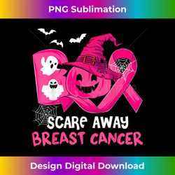 Breast Cancer Boo Scare Away Pink Ribbon Happy Halloween - Urban Sublimation PNG Design - Rapidly Innovate Your Artistic Vision