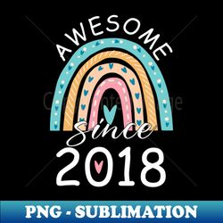Awesome Since 2018 5th Birthday Gifts 5 Years Old - Vintage Sublimation PNG Download - Capture Imagination with Every Detail