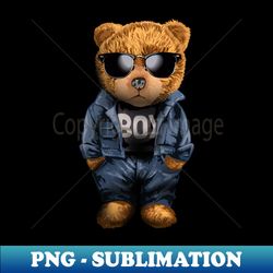bear toy in fashion style under stage lighting illustration - Trendy Sublimation Digital Download - Vibrant and Eye-Catching Typography