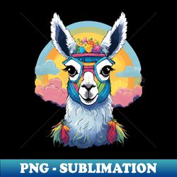 Rainbow Llama - Modern Sublimation PNG File - Stunning Sublimation Graphics