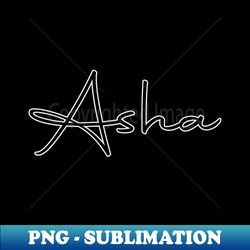 Autography Asha Name Label - Exclusive PNG Sublimation Download - Perfect for Sublimation Mastery