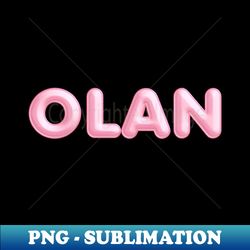 olan name pink balloon foil - premium png sublimation file - unleash your creativity