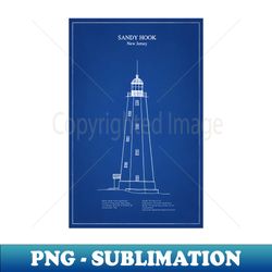 sandy hook lighthouse - new jersey - ad - artistic sublimation digital file - perfect for creative projects
