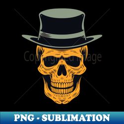 skull with hat - retro png sublimation digital download - bring your designs to life