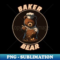 cute bear baker adorable baking animals cuddly  teddy bear - sublimation-ready png file - perfect for sublimation art