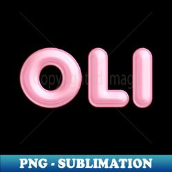 oli name pink balloon foil - professional sublimation digital download - perfect for creative projects