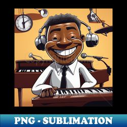 Keyboard Player With A Large Smile - PNG Transparent Sublimation Design - Perfect for Sublimation Mastery