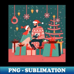 couple in christmas - Artistic Sublimation Digital File - Capture Imagination with Every Detail