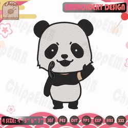 Chibi Panda Embroidery Design, Jujutsu Kaisen Embroidery, Anime Embroidery File, Machine Embroidery Designs