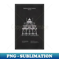 Thomas Point Shoal Lighthouse - Maryland - PD - Signature Sublimation PNG File - Revolutionize Your Designs