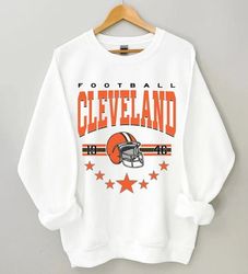 Cleveland Football Sweatshirt, Vintage Style Cleveland Football Crewneck, America Football Sweatshirt, Cleveland Crewnec
