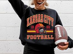 Kanas City Football Sweatshirt, Vintage Style Kanas City Football Crewneck, Chiefs Comfort  T-Shirt, Chiefs Football Shi