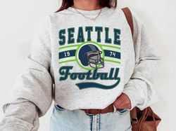 Seattle Football Crewneck, Seahawks Sweatshirt, Vintage Seattle Football Crewneck Sweatshirt, Seattle  T-Shirt, Retro Se