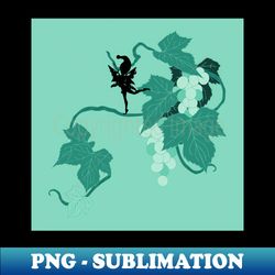 Fairy on Grape vine - Instant PNG Sublimation Download - Perfect for Creative Projects