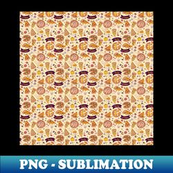 cute and tasty cartoon pizza pattern 02 - trendy sublimation digital download - bold & eye-catching