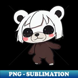 little sweet bear with white hair horror teddy - premium sublimation digital download - enhance your apparel with stunning detail