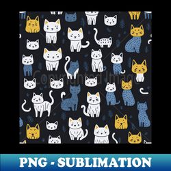 Seamless patterns of cats - High-Resolution PNG Sublimation File - Create with Confidence