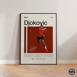 Novak Djokovic Canvas, Tennis Canvas, Motivational Canvas, Sports Canvas, Modern Sports Art, Tennis Gifts, Minimalist Ca