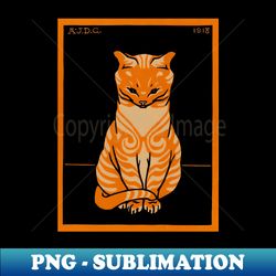 Sitting Cat 1918 by Julie de Graag - PNG Transparent Digital Download File for Sublimation - Revolutionize Your Designs