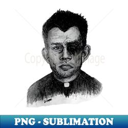 Punched Priest - PNG Transparent Digital Download File for Sublimation - Revolutionize Your Designs
