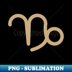 Capricorn Zodiac Symbol - Retro PNG Sublimation Digital Download - Perfect for Creative Projects