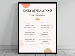 Affirmation Wall Art for Overwhelmed  Self Love Positive Affirmations  Words of Affirmation Poster  Daily Affirmations P