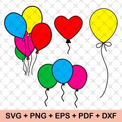 Balloon svg, birthday svg, party svg, anniversary svg, celebration svg, heart balloon svg, vector, layered svg,