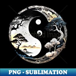 Yin  Yang 2 - PNG Transparent Digital Download File for Sublimation - Bold & Eye-catching