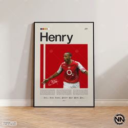Thierry Henry Canvas, French Footballer Canvas, Soccer Gifts, Sports Canvas, Football Player Canvas, Soccer Wall Art, Sp