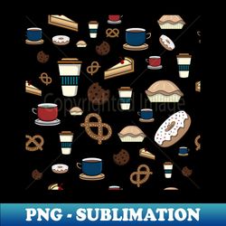 cute beverage and snacks pattern - Decorative Sublimation PNG File - Stunning Sublimation Graphics