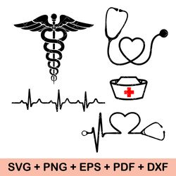 Doctor svg, nurse svg, heartbeat svg, heart svg, vector, layered svg, stethoscope svg, tshirt svg, cut file,