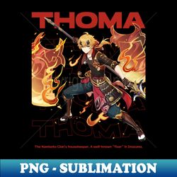 Thoma Genshin Impact T-Shirt - Retro PNG Sublimation Digital Download - Bold & Eye-catching