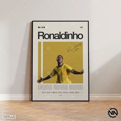Ronaldinho Canvas, Brazil Football Canvas, Soccer Gifts, Sports Canvas, Football Player Canvas, Soccer Wall Art, Sports