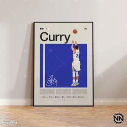 Steph Curry Canvas, Golden State Warriors, NBA Canvas, Sports Canvas, Mid Century Modern, NBA Fans, Basketball Gift, Spo