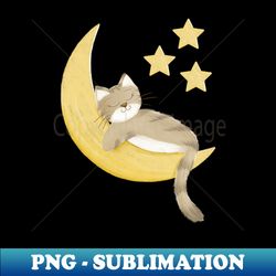 Sleeping cat and moon - Instant Sublimation Digital Download - Fashionable and Fearless