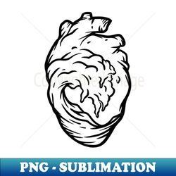 My Heart Is An Ocean - White - Vintage Sublimation PNG Download - Unleash Your Creativity