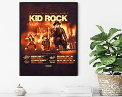 Kid Rock Tour 2023 Canvas, Kid Rock Tour US 2023 Canvas, Kid Rock Canvas, Music Tour Canvas, Musical Wall Art, Wall Hang