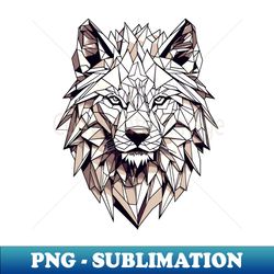 Unique and stylish lion head design in polygons - Instant PNG Sublimation Download - Vibrant and Eye-Catching Typography