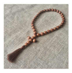 Traditional Orthodox Prayer Rope Pocket Size | Wenge wood beads and wooden cross | Made in Russia