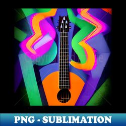 Colorful Abstract image of a Guitar - PNG Transparent Digital Download File for Sublimation - Unlock Vibrant Sublimation Designs