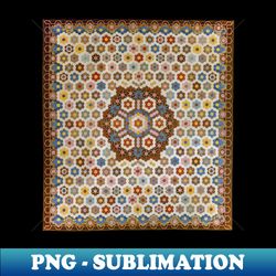 Vivid Colors Honeycomb Patchwork Quilt Pattern - Retro PNG Sublimation Digital Download - Instantly Transform Your Sublimation Projects