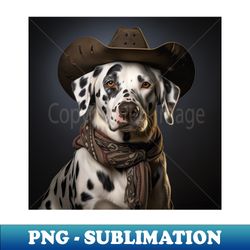 Cowboy Dog - Dalmatian - Creative Sublimation PNG Download - Unleash Your Inner Rebellion