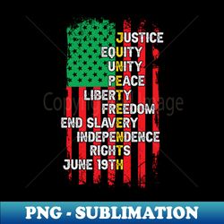 juneteenth 1865 black freedom american flag - decorative sublimation png file - transform your sublimation creations
