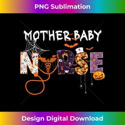 Mother Baby Nurse Funny Halloween Nursing pumpkin spooky Long Sleeve - Classic Sublimation PNG File - Immerse in Creativity with Every Design