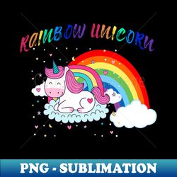 Rainbow Unicorn Cute Lover - Unique Sublimation PNG Download - Enhance Your Apparel with Stunning Detail