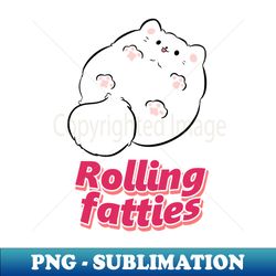 Rolling Fatties Cat - Sublimation-Ready PNG File - Enhance Your Apparel with Stunning Detail